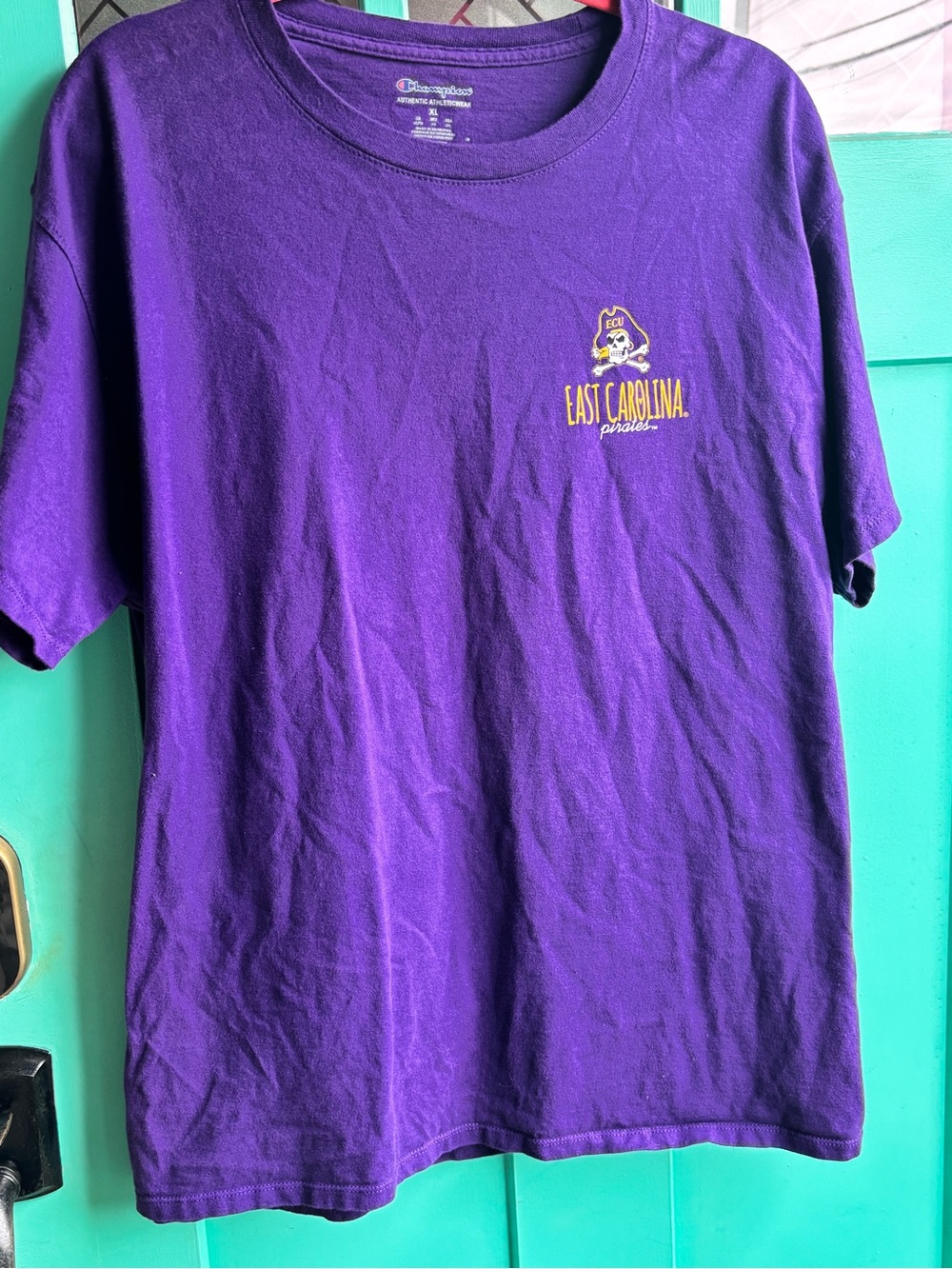 Champion Purple East Carolina Pirates Small Logo Tee